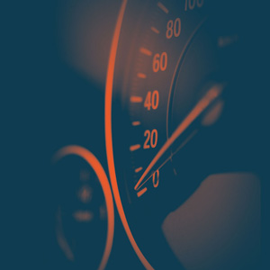 Close-up of a vehicle speedometer