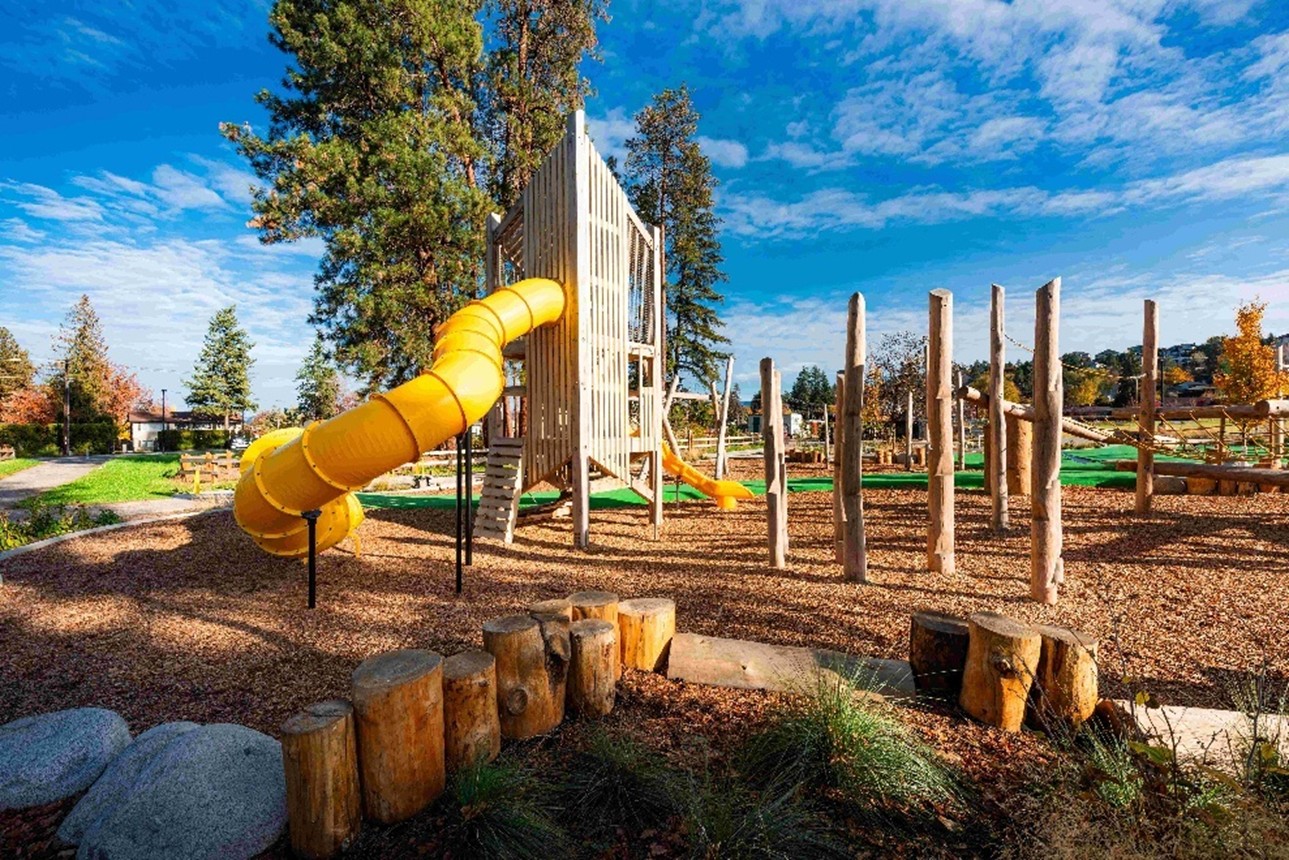 Playground at DeHart Community Park which opened to the public in 2025