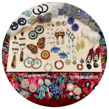 An image depicting Indigenous beading works of art