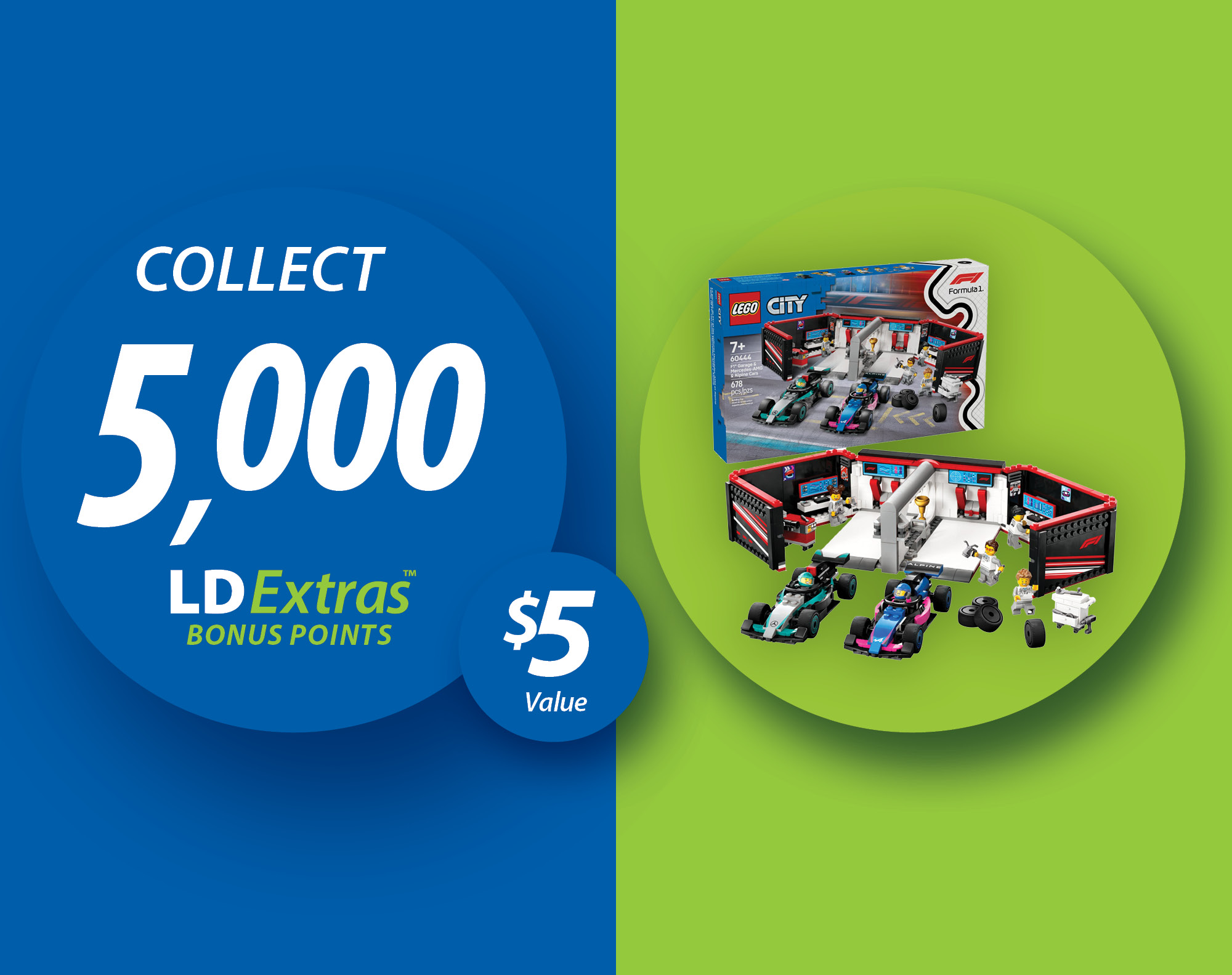 Collect 5,000 LDExtras points when you spend $60 on LEGO