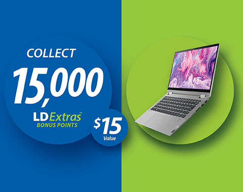 Collect 15,000 LDExtras Bonus Points $15 Value