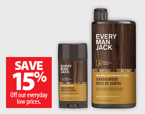 Save 15% Off our everyday low prices.