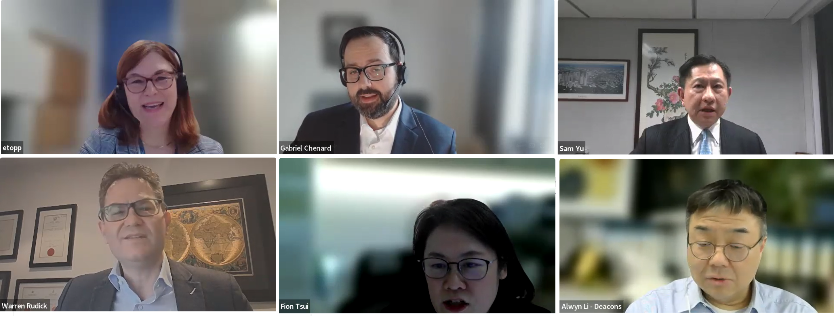 (Top: Elizabeth Topp, Gabriel Chénard and Sam Yu)  (Bottom: Warren Rudick, Fion Tsui and Alwyn Li)